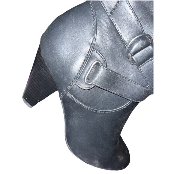 Rampage Ellesandra Faux Leather Knee High Boot BLACK Smooth Size 8 M, side Zip - Picture 13 of 16